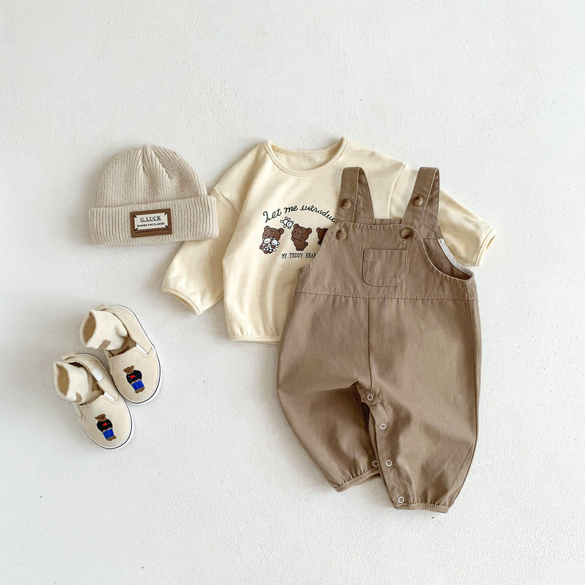 Wholesale Open-end Shoulder Straps with Adjustable Cotton Baby Pants